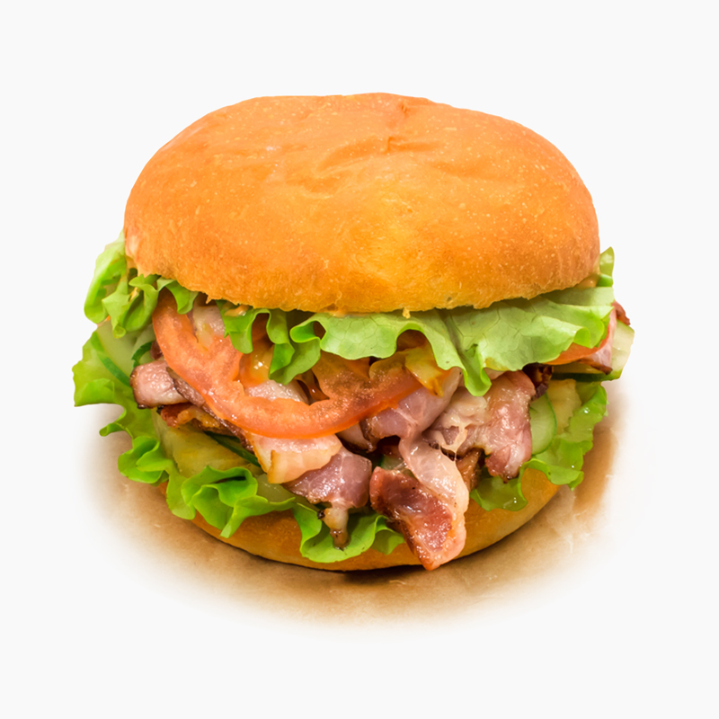 Бургер со свиной грудинкой